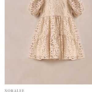Cream Floral Kids Dress
